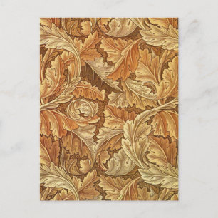 William Morris Acanthus Brown Autumn Leaves Postcard
