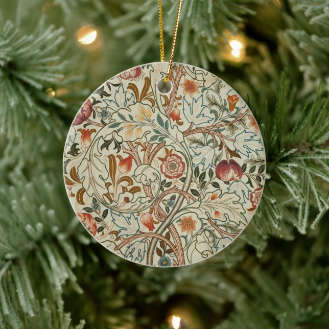 William Morris Acanthus Embroidery Floral Pattern  Ceramic Ornament (Tree)