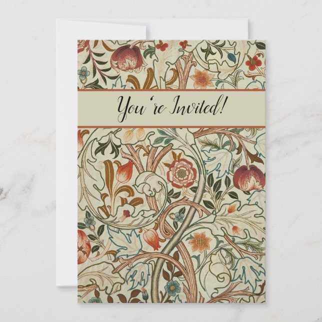 William Morris Acanthus Embroidery Floral Pattern  Invitation (Front)
