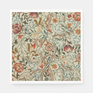 William Morris Acanthus Embroidery Floral Pattern Napkin