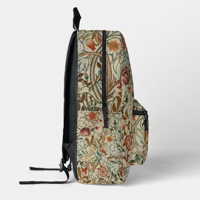 William Morris Acanthus Embroidery Floral Pattern  Printed Backpack (Left)