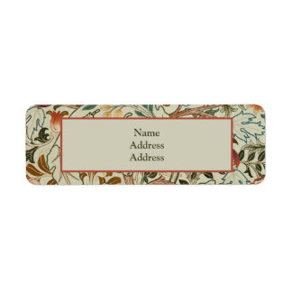 William Morris Acanthus Embroidery Floral Pattern Return Address Label