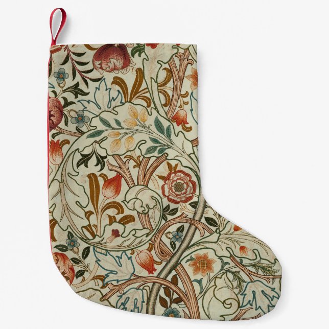 William Morris Acanthus Embroidery Floral Pattern  Small Christmas Stocking (Front)