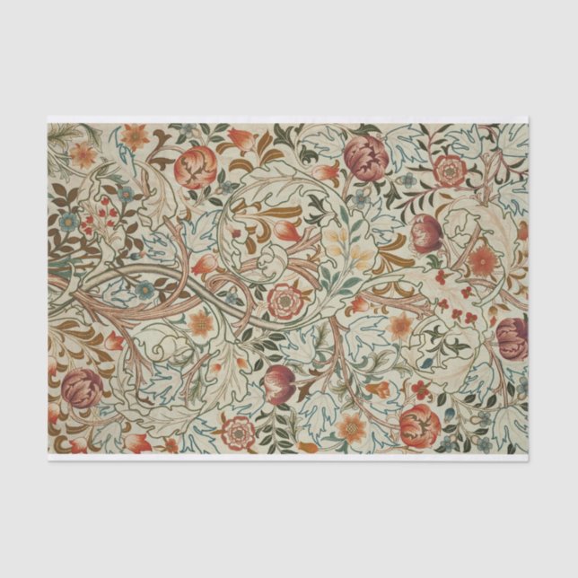 William Morris Acanthus Embroidery Floral Pattern  Tissue Paper (Front)