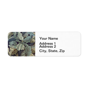 William Morris Acanthus Floral Wallpaper Design Return Address Label