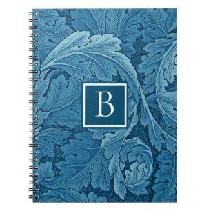 William Morris Acanthus in Blue with Monogram Notebook