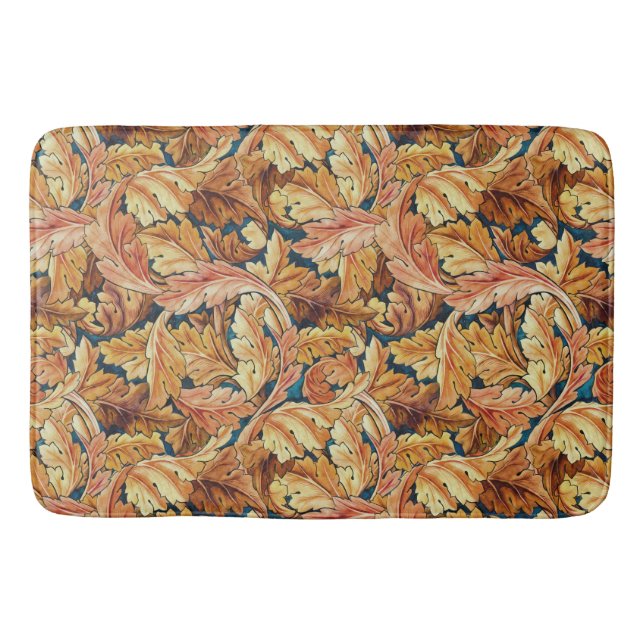 William Morris Acanthus Leaf Autumn Pattern Bath Mat (Front)