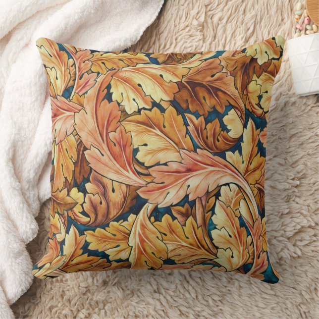 William Morris Acanthus Leaf Autumn Pattern Cushion (Blanket)