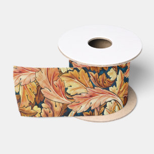 William Morris Acanthus Leaf Autumn Pattern Satin Ribbon