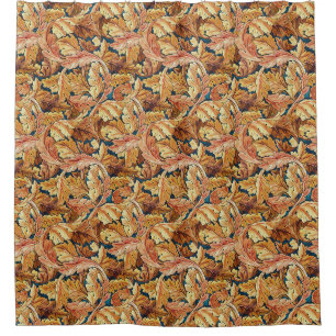 William Morris Acanthus Leaf Autumn Pattern Shower Curtain