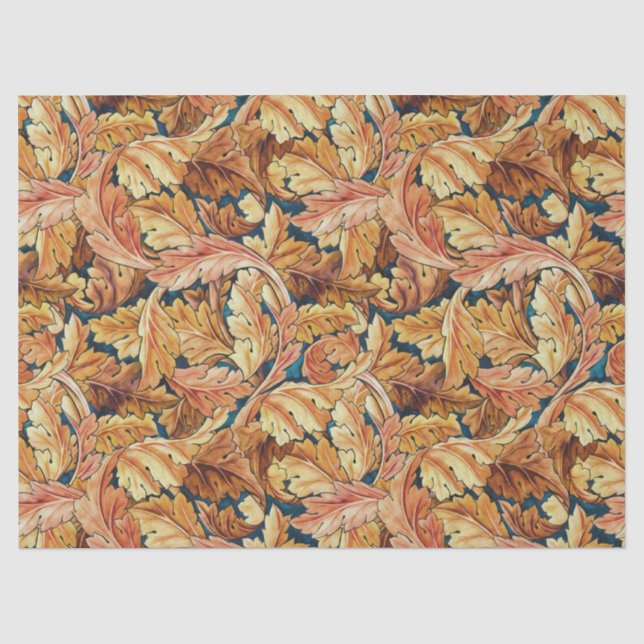 William Morris Acanthus Leaf Autumn Pattern Tissue Paper (Front)