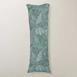 William Morris Acanthus Leaf Teal Blue Pattern Body Cushion