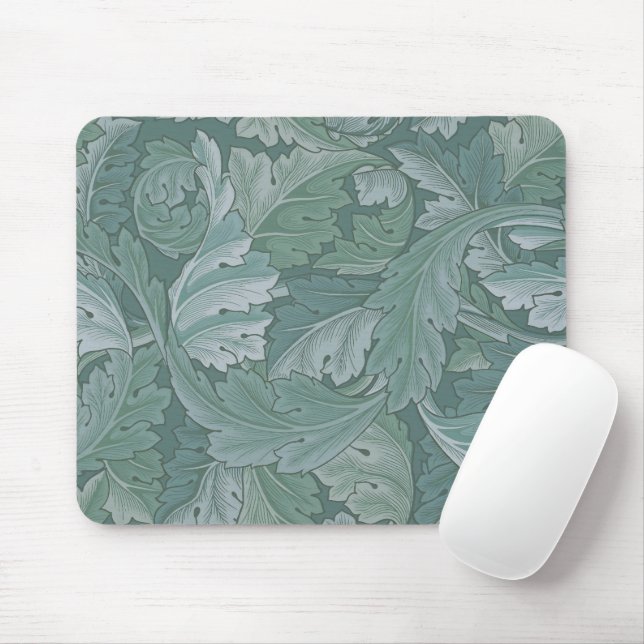 William Morris Acanthus Leaf Teal Blue Pattern Mouse Pad (With Mouse)