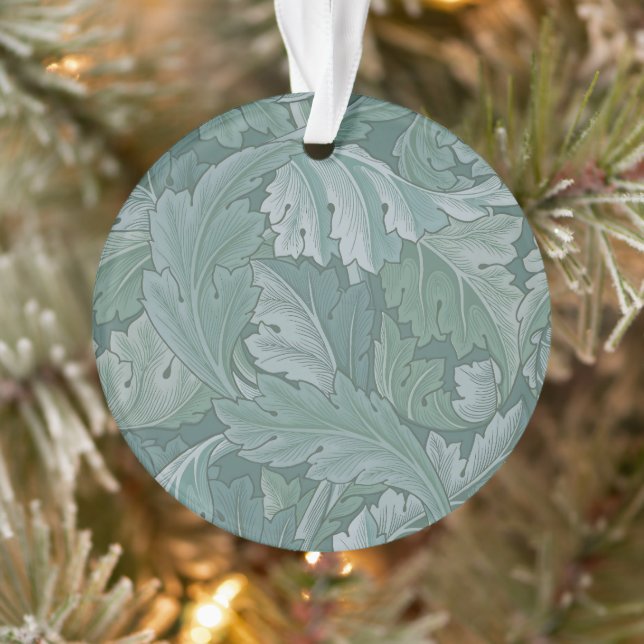 William Morris Acanthus Leaf Teal Blue Pattern Ornament (Tree)