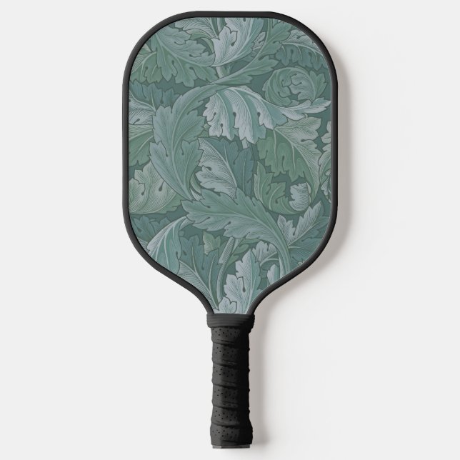 William Morris Acanthus Leaf Teal Blue Pattern Pickleball Paddle (Front)
