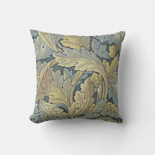 William Morris Acanthus Leaves Floral Art Nouveau Cushion (Front)