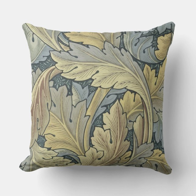 William Morris Acanthus Leaves Floral Art Nouveau Cushion (Front)