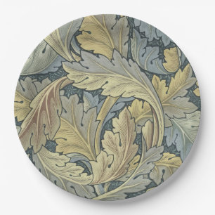 William Morris Acanthus Leaves Floral Art Nouveau Paper Plate