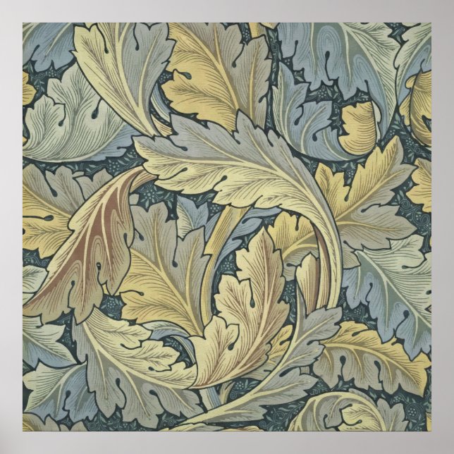 William Morris Acanthus Leaves Floral Art Nouveau Poster (Front)