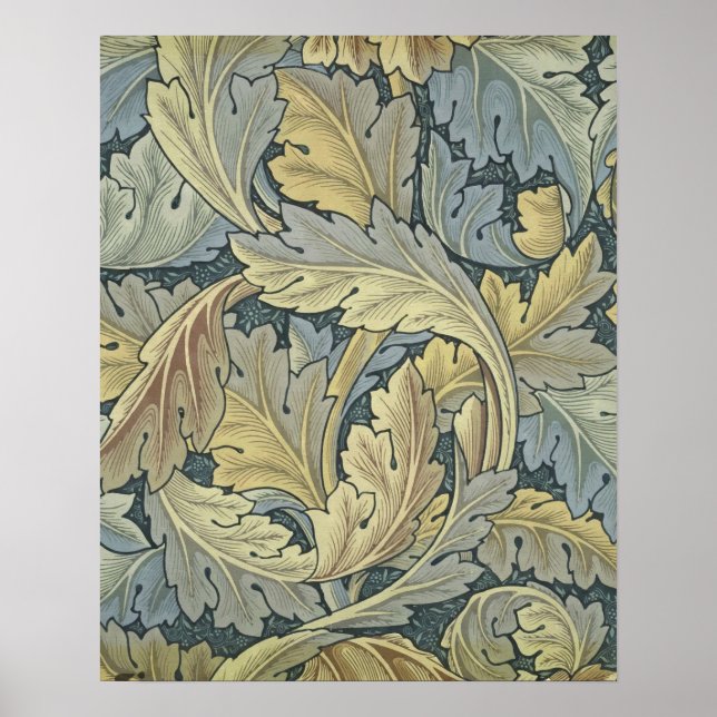 William Morris Acanthus Leaves Floral Art Nouveau Poster (Front)