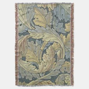 William Morris Acanthus Leaves Floral Art Nouveau Throw Blanket