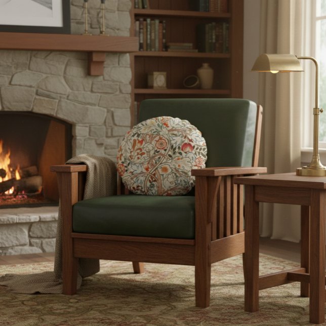 William Morris Acanthus Mission Style Accent  Round Cushion (Creator Uploaded)