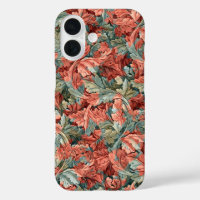 William Morris Acanthus Rust Red Sage Green