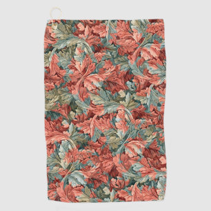 William Morris Acanthus Rust Red Sage Green Golf Towel