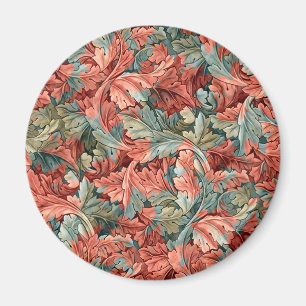 William Morris Acanthus Rust Red Sage Green Magnet