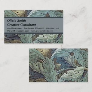 William Morris Acanthus Sage Flower Floral Botanic Business Card