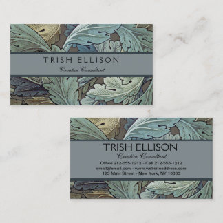 William Morris Acanthus Sage Flower Floral Botanic Business Card