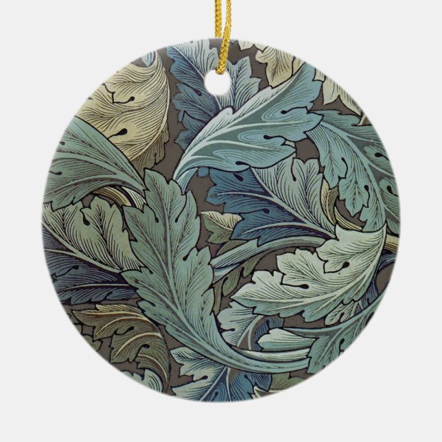 William Morris Acanthus Sage Flower Floral Botanic Ceramic Ornament (Front)