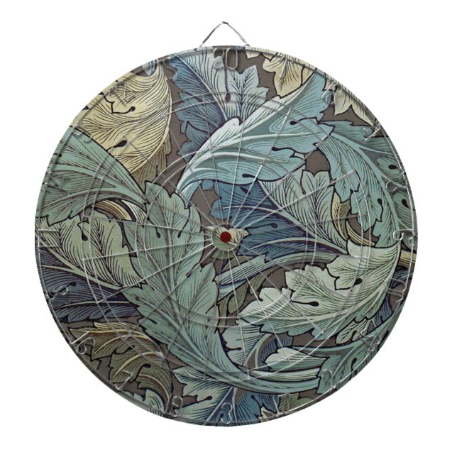 William Morris Acanthus Sage Flower Floral Botanic Dartboard (Front)
