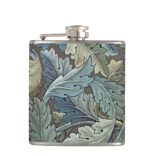 William Morris Acanthus Sage Flower Floral Botanic Hip Flask