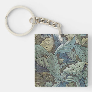 William Morris Acanthus Sage Flower Floral Botanic Key Ring