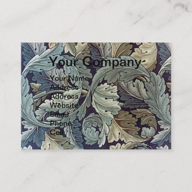 William Morris Acanthus Wallpaper Leaves Business Card (Front)