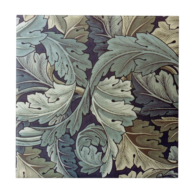 William Morris Acanthus Wallpaper Leaves Ceramic Tile (Front)