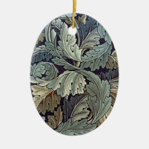 William Morris Acanthus Wallpaper Leaves Ceramic Tree Decoration