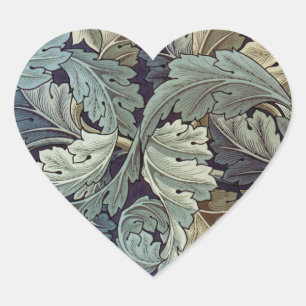 William Morris Acanthus Wallpaper Leaves Heart Sticker