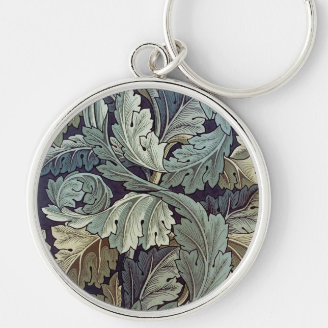 William Morris Acanthus Wallpaper Leaves Key Ring (Front)