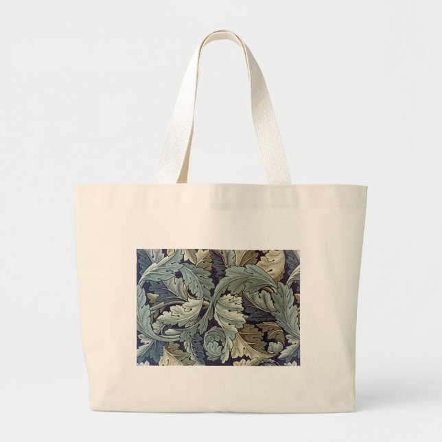 William Morris Acanthus Wallpaper Leaves Large Tote Bag (Front)