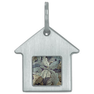 William Morris Acanthus Wallpaper Leaves Pet Name Tag