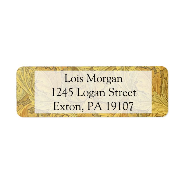 William Morris Acanthus Wallpaper Return Address Label (Front)
