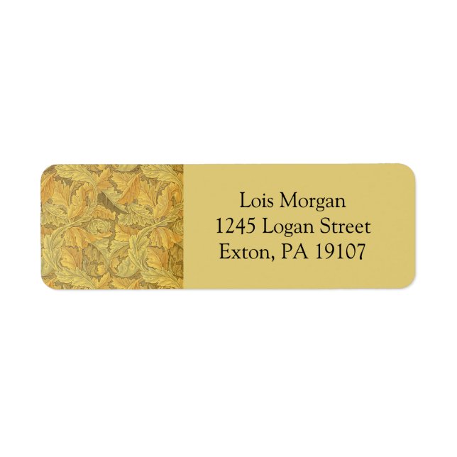 William Morris Acanthus Wallpaper Return Address Label (Front)