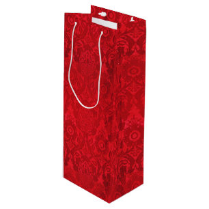  William Morris acorn embossed silk velvet pattern Wine Gift Bag