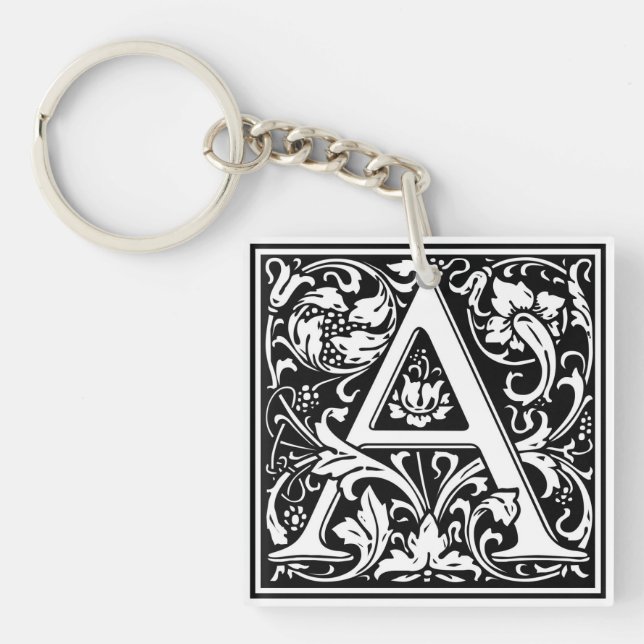 William Morris Alphabet “A” Key Ring (Front)
