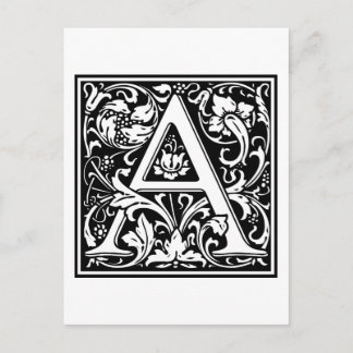 William Morris Alphabet “A” Postcard
