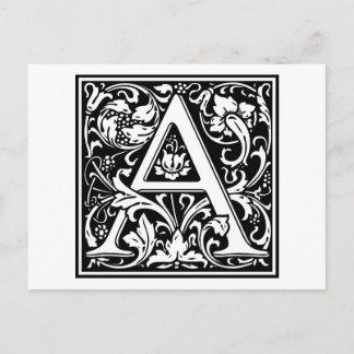 William Morris Alphabet “A” Postcard