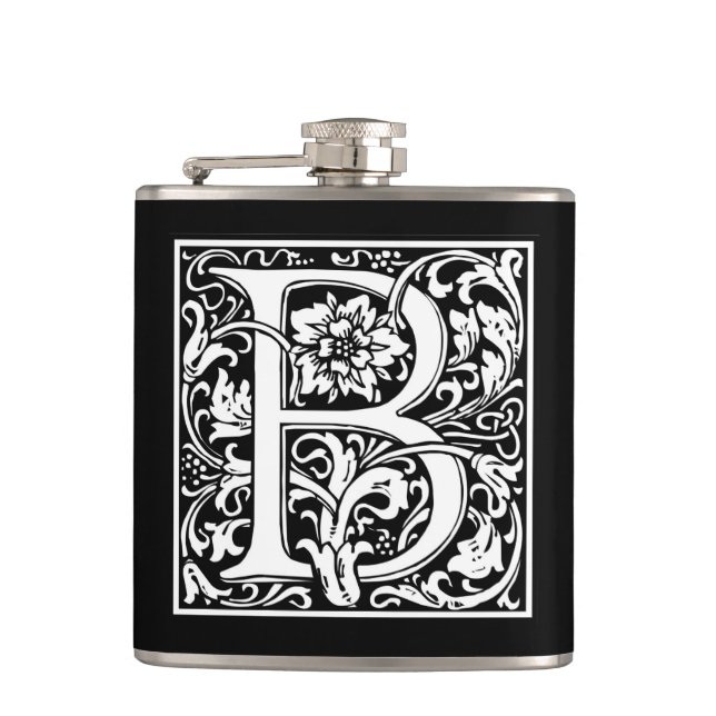 William Morris Alphabet “B” Hip Flask (Front)