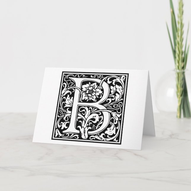 William Morris Alphabet “B” Note Card (Front)
